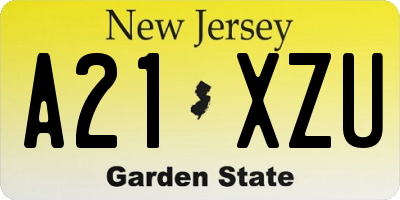 NJ license plate A21XZU