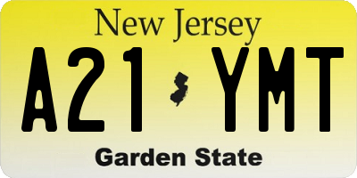 NJ license plate A21YMT