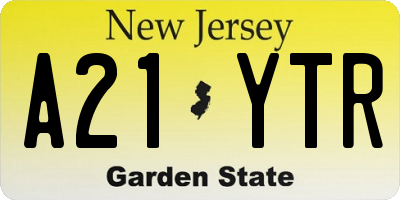 NJ license plate A21YTR