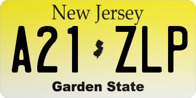 NJ license plate A21ZLP