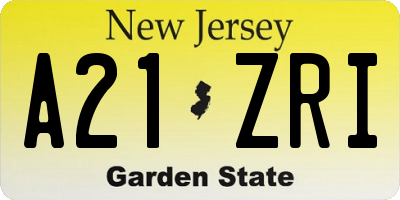 NJ license plate A21ZRI