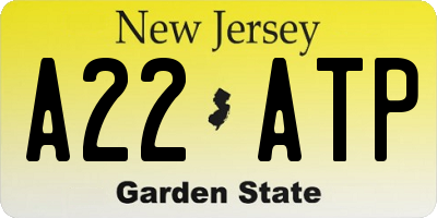 NJ license plate A22ATP
