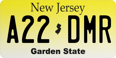 NJ license plate A22DMR
