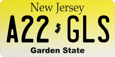 NJ license plate A22GLS