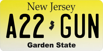 NJ license plate A22GUN