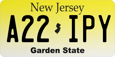 NJ license plate A22IPY