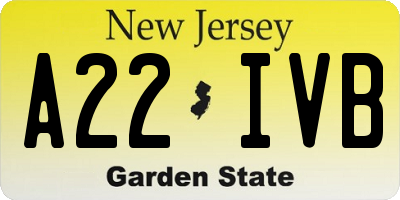 NJ license plate A22IVB