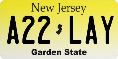 NJ license plate A22LAY