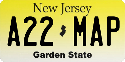 NJ license plate A22MAP
