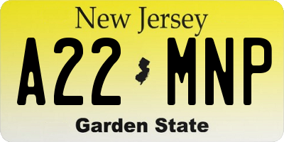 NJ license plate A22MNP