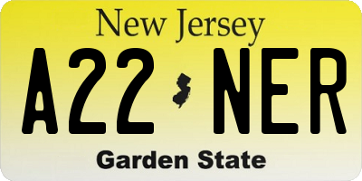 NJ license plate A22NER