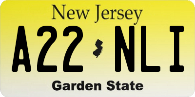 NJ license plate A22NLI
