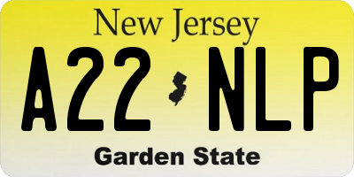 NJ license plate A22NLP