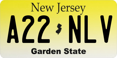 NJ license plate A22NLV