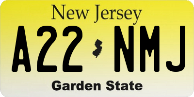 NJ license plate A22NMJ