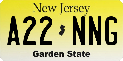 NJ license plate A22NNG