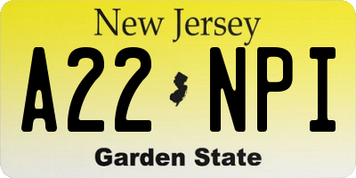 NJ license plate A22NPI