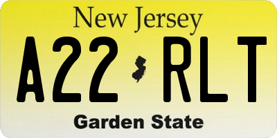 NJ license plate A22RLT