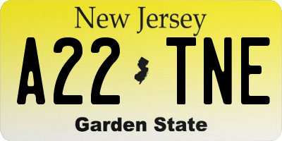 NJ license plate A22TNE