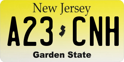 NJ license plate A23CNH