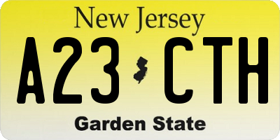 NJ license plate A23CTH