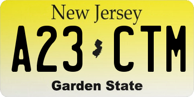 NJ license plate A23CTM