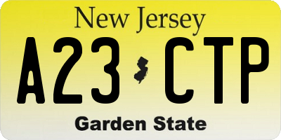 NJ license plate A23CTP