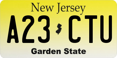 NJ license plate A23CTU