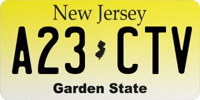 NJ license plate A23CTV
