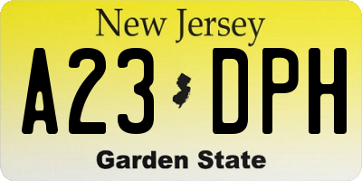 NJ license plate A23DPH