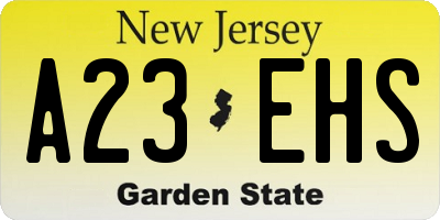 NJ license plate A23EHS