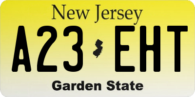 NJ license plate A23EHT