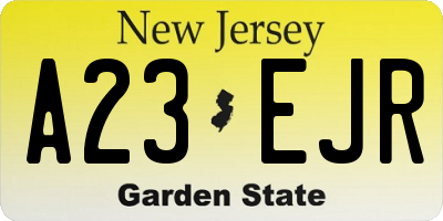 NJ license plate A23EJR