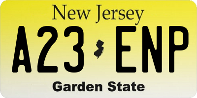 NJ license plate A23ENP