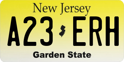 NJ license plate A23ERH