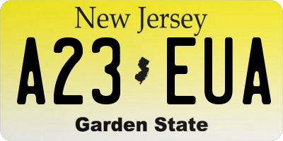 NJ license plate A23EUA