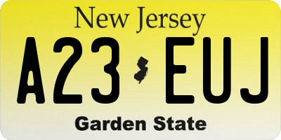 NJ license plate A23EUJ