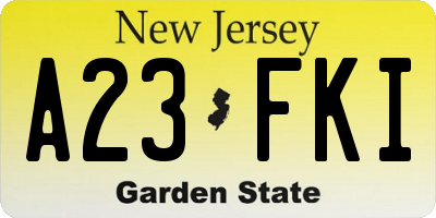 NJ license plate A23FKI