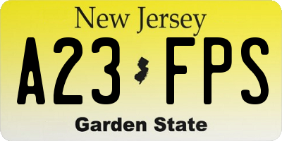 NJ license plate A23FPS