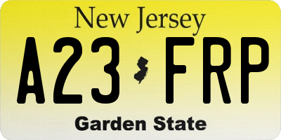 NJ license plate A23FRP