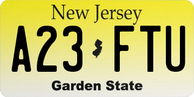 NJ license plate A23FTU