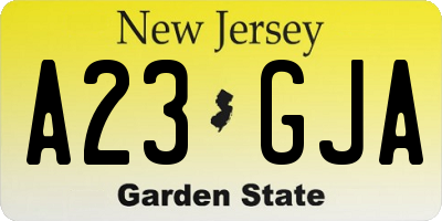 NJ license plate A23GJA