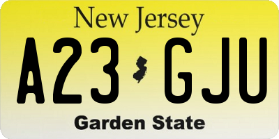 NJ license plate A23GJU