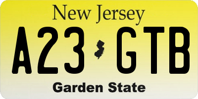 NJ license plate A23GTB