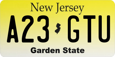NJ license plate A23GTU