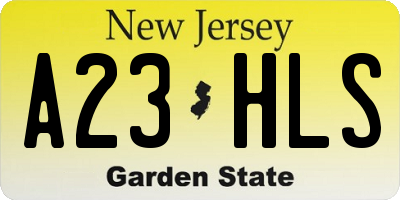 NJ license plate A23HLS