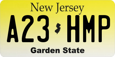 NJ license plate A23HMP