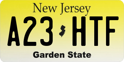 NJ license plate A23HTF