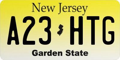 NJ license plate A23HTG