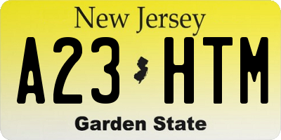 NJ license plate A23HTM